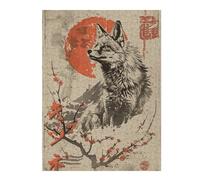 Jigsaw Puzzles for Adults 52x38cm/1000pcsVintage Japanese Fox Adult Puzzles Brain Teaser Game Hand Speed Race Unique Birthday And Gifts 52x38cm/1000pcs