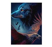 Jigsaw Puzzles for Adults 52x38cm/1000pcsWolf And Eagle Puzzles for Adults Anti-Stress Toys Improve Memory Deal As Gifts for The Whole Family 52x38cm/1000pcs