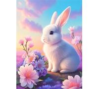 Jigsaw Puzzles for Adults 60 Piece Animal Rabbit Flower, Jigsaws 60 pieces for adults Family Activity, Challenging puzzles Games, Colourful, Beautiful Decoration Puzzle