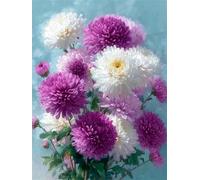 Jigsaw Puzzles for Adults 60 Piece Purple Chrysanthemums Bouquet, Jigsaws 60 pieces for adults Family Activity, Challenging puzzles Games, Colourful, Beautiful Decoration Puzzle