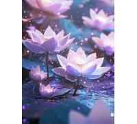 Jigsaw Puzzles for Adults 60 Piece Purple Lotus Flowers, Jigsaws 60 pieces for adults Family Activity, Challenging puzzles Games, Colourful, Beautiful Decoration Puzzle