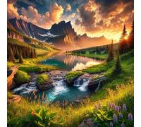 Jigsaw Puzzles for Adults 60 Pieces Mountain Sunrise River, Puzzles for Adults, Challenging Game, Impossible Hard Challenge, Puzzle for Adult 60 Pieces
