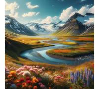 Jigsaw Puzzles for Adults 60 Pieces Mountains Rivers Flowers, Puzzles for Adults, Challenging Game, Impossible Hard Challenge, Puzzle for Adult 60 Pieces