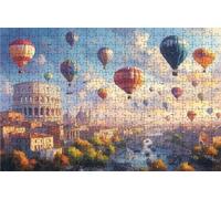 Jigsaw Puzzles for Adults 6000 Hot Air Balloon 6000 Piece Jigsaw Puzzles for Adults, Challenging Puzzle Educational Game for The Whole for Women Gifts for Men Room Decor City 72x42 In RXPT-9672