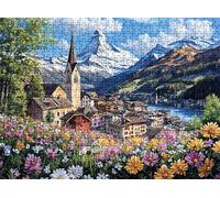 Jigsaw Puzzles for Adults 6000 Mountain small town, Challenging Difficult Puzzle Wooden, 6000 Piece Jigsaw Puzzles for Adults Educational Game Decompression, Large Size 70.7 x 41.5 inches w0-786