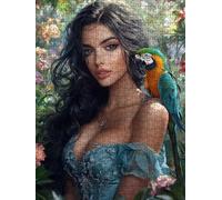 Jigsaw Puzzles for Adults 6000, Parrot Woman 6000 Piece Jigsaw Puzzles for Adults, Challenging Puzzle Games, Classic Jigsaws, Impossible de Assemble Handmade, Fun Family Activities BXHZW0-1027