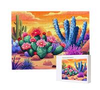 Jigsaw Puzzles for Adults 6000 Piece 179x105cm Challenging Jigsaw Puzzle Educational Game 6000 Pieces Cactus Desert Puzzles for Adult, DIY Craft Puzzle for Home Decoration Gifts x-848