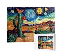 Jigsaw Puzzles for Adults 6000 Piece 179x105cm Challenging Jigsaw Puzzle Educational Game 6000 Pieces Desert Starry Sky Puzzles for Adult, DIY Craft Puzzle for Home Decoration Gifts x-746