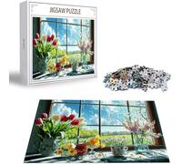 Jigsaw Puzzles for Adults 6000 Piece Challenging Game Toys, 6000 Piece Jigsaw Puzzles for Adults Window, Impossible Puzzle Landscape Fun Theme Puzzle Classic Educational Games, Gifts for Men H-126
