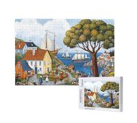 Jigsaw Puzzles for Adults 6000 Piece Europe Jigsaw Puzzles for Adults with Gift Box 105x180 cm,Wooden Puzzle Small Town Challenging Puzzle Games Home Decoration, for The Whole Family,p121t