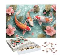 Jigsaw Puzzles for Adults 6000 Piece, Flower Jigsaw Puzzles for Adults, Fish Jigsaws 6000 Pieces with Box, Wooden Puzzle Challenging Game for the Whole for Women, Men, Wooden Puzzle for Gifts, -7439