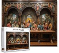 Jigsaw Puzzles for Adults 6000 Piece Jigsaw Puzzles for Adult The Last Supper Difficult Challenging Educational Develop Problem Solving Skills Increase Creativity Festival Gift Women 105.5X179.5cm Q-5
