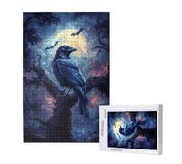 Jigsaw Puzzles for Adults 6000 Piece Moon Jigsaw Puzzles for Adults with Gift Box 105x180 cm, Wooden Puzzle Crow Challenging Puzzle Games Home Decoration, for The Whole Family,p1774t