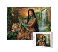 Jigsaw Puzzles for Adults 6000 Piece, Puzzle Educational Games, Challenging Puzzle Game for The Whole for Women, Gifts for Men, DIY Craft Puzzles for Home Decor, Theme: Women Leopards Scenery C-571