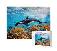 Jigsaw Puzzles for Adults 6000 Piece, Puzzle Educational Games, Challenging Puzzle Game for The Whole for Women, Gifts for Men, DIY Craft Puzzles for Home Decoration Gifts, Theme: Ocean Orcas C-268