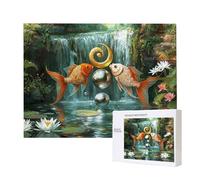 Jigsaw Puzzles for Adults 6000 Piece, Puzzle Educational Games, Challenging Puzzle Game for The Whole for Women, Gifts for Men, DIY Craft Puzzles for Home Decoration Gifts, Theme: Waterfall Koi C-607