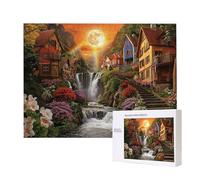 Jigsaw Puzzles for Adults 6000 Piece, Puzzle Educational Games, Challenging Puzzle Game for The Whole for Women, Gifts for Men, DIY Craft Puzzles for Home Decor Gifts, Theme: Waterfall Cottage C-614