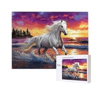 Jigsaw Puzzles for Adults 6000 Piece, Puzzle Educational Games, Challenging Puzzle Game for The Whole for Women, Gifts for Men, DIY Craft Puzzles for Home Decoration Gifts, Theme: Horse Seaside C-475