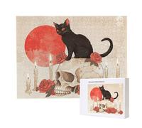 Jigsaw Puzzles for Adults 6000, Puzzle for Adults, Challenging Puzzle Educational Games, Puzzles Game for The Whole for Women, Gifts for Men, Home Decoration, Theme:（Skeleton Black Cat) z-489