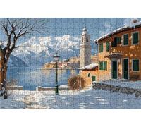 Jigsaw Puzzles for Adults 6000 Small Town 6000 Piece Jigsaw Puzzles for Adults, Challenging Puzzle Educational Game for The Whole for Women Gifts for Men Room Decor Winter 72 x 42 In RXPT-10968