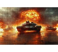 Jigsaw Puzzles for Adults 6000 War 6000 Piece Jigsaw Puzzles for Adults, Challenging Puzzle Educational Game for The Whole for Women Gifts for Men Wall Art Room Decor Tank 72 x 42 in RXPT-7072