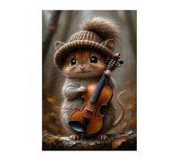 Jigsaw Puzzles for Adults 70 Animal Mouse Guitar, Challenge Educational Game, Impossible High Difficult Jigsaw Puzzles for Adults, Puzzle 70 Pieces