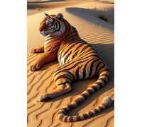 Jigsaw Puzzles for Adults 70 Animal Tiger Desert Puzzle Impossible Hard Difficult Challenging Puzzle for Adults 70 Piece Puzzle Games 7.9 x 5.9 inch