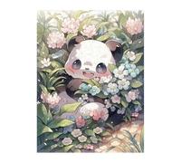 Jigsaw Puzzles for Adults 70 Cartoon Panda Flower, Challenge Educational Game, Impossible High Difficult Jigsaw Puzzles for Adults, Puzzle 70 Pieces