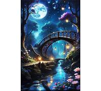 Jigsaw Puzzles for Adults 70 Moon Bridge River Puzzle Impossible Hard Difficult Challenging Puzzle for Adults 70 Piece Puzzle Games 7.9 x 5.9 inch