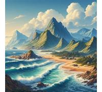 Jigsaw Puzzles for Adults 70 Piece,16x16 cm puzzle for adults Educational Game Challenge Toy 70 Pieces puzzles for Adult Home Decoration Puzzle Seaside Mountain Landscape