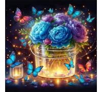 Jigsaw Puzzles for Adults 70 Piece,16x16 cm puzzle for adults Educational Game Challenge Toy 70 Pieces puzzles for Adult Home Decoration Puzzle Peony Butterfly Flowers