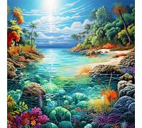 Jigsaw Puzzles for Adults 70 Piece,16x16 cm puzzle for adults Educational Game Challenge Toy 70 Pieces puzzles for Adult Home Decoration Puzzle Tropical Sunny Ocean Landscape