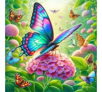 Jigsaw Puzzles For Adults 70 piece,Butterfly Hydrangea Flowers jigsaw puzzle 16x16 cm Challenging puzzles,DIY Puzzle for Home Decoration Family Perfect Game