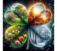 Jigsaw Puzzles For Adults 70 piece,Four Seasons of Lucky Clover jigsaw puzzle 16x16 cm Challenging puzzles,DIY Puzzle for Home Decoration Family Perfect Game