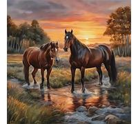 Jigsaw Puzzles for Adults 70 piece Horse Creek, 70 Piece Difficult jigsaw puzzles for adults, Challenging Jigsaws 70 pieces, Puzzle Game for The Whole for Women, Gifts for Men 45x45cm