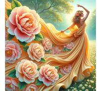 Jigsaw Puzzles for Adults 70 Piece jigsaw puzzles for Adult Educational Game Challenge Toy 70 Pieces Puzzle Challenging Games for The Whole for adults,Peony Skirted Girl puzzle Gifts