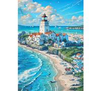 Jigsaw Puzzles for Adults 70 Piece jigsaw puzzles for Adult Educational Game Challenge Toy 70 Pieces Puzzle Challenging Games for The Whole for adults,Seaside Town Scenery puzzle Gifts