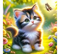 Jigsaw Puzzles for Adults 70 Piece jigsaw puzzles for Adult Educational Game Challenge Toy 70 Pieces Puzzle Challenging Games for The Whole for adults,Garden Cat Butterfly puzzle Gifts