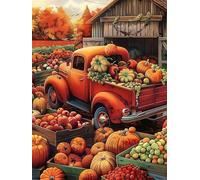 Jigsaw Puzzles for Adults 70 Piece jigsaw puzzles for Adult Educational Game Challenge Toy 70 Pieces Puzzle Challenging Games for The Whole for adults,Farm Truck Pumpkins puzzle Gifts