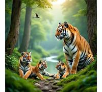 Jigsaw Puzzles for Adults 70 Piece jigsaw puzzles for Adult Educational Game Challenge Toy 70 Pieces Puzzle Challenging Games for The Whole for adults,Wooded Tiger Family puzzle Gifts