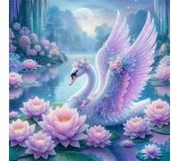 Jigsaw Puzzles For Adults 70 piece,Lotus Swan Flowers jigsaw puzzle 16x16 cm Challenging puzzles,DIY Puzzle for Home Decoration Family Perfect Game