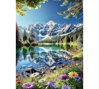 Jigsaw Puzzles for Adults 70 piece,Mountain Lake Flowers puzzles for adults,Classic Educational Games DIY Handwork Puzzle for Home Decor Gift