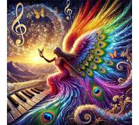 Jigsaw Puzzles For Adults 70 piece,Peacock Feather Angel jigsaw puzzle 16x16 cm Challenging puzzles,DIY Puzzle for Home Decoration Family Perfect Game