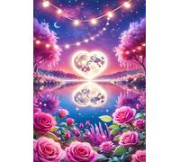 Jigsaw Puzzles for Adults 70 piece,Romantic Flowers Lake puzzles for adults,Classic Educational Games DIY Handwork Puzzle for Home Decor Gift