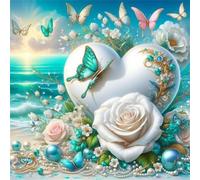 Jigsaw Puzzles For Adults 70 piece,Rose Pearl Butterfly jigsaw puzzle 16x16 cm Challenging puzzles,DIY Puzzle for Home Decoration Family Perfect Game