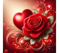 Jigsaw Puzzles For Adults 70 piece,Rose Red Heart jigsaw puzzle 16x16 cm Challenging puzzles,DIY Puzzle for Home Decoration Family Perfect Game