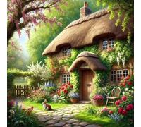 Jigsaw Puzzles for Adults 70 piece Thatched Cottage, 70 Piece Difficult jigsaw puzzles for adults, Challenging Jigsaws 70 pieces, Puzzle Game for The Whole for Women, Gifts for Men 45x45cm