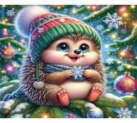 Jigsaw Puzzles for Adults 70 piece,Winter Snowflake Hedgehog puzzles for adults,Classic Educational Games DIY Handwork Puzzle for Home Decor Gift