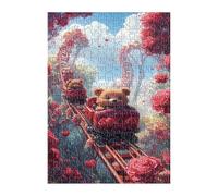 Jigsaw Puzzles for Adults 70 Pieces Animals Bears Roses, Challenge High Difficulty, Educational Games Impossible Puzzle, Puzzles for Adults 70 Piece