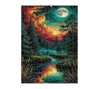 Jigsaw Puzzles for Adults 70 Pieces Moon Forests Rivers, Challenge High Difficulty, Educational Games Impossible Puzzle, Puzzles for Adults 70 Piece